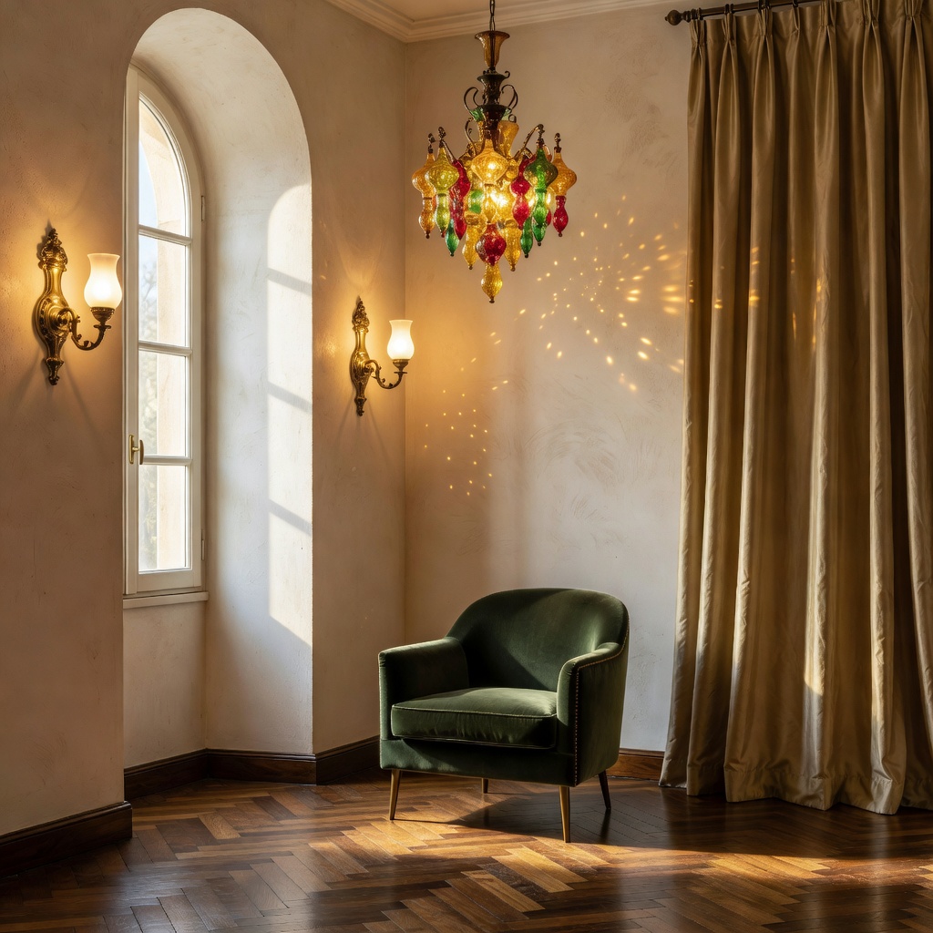 Stile classico italiano con parquet a spina e boiserie in noce